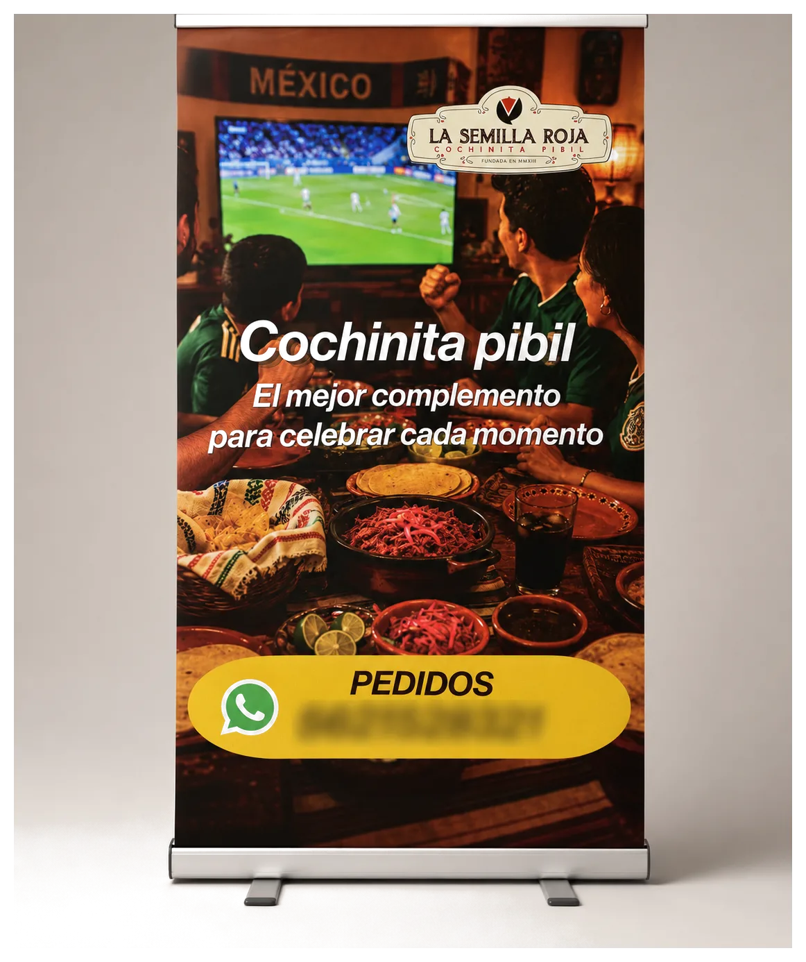 Banner roll-up con impresión digital a color para negocio o evento